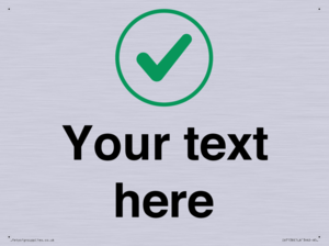 Custom plain background, green tick in circle sign